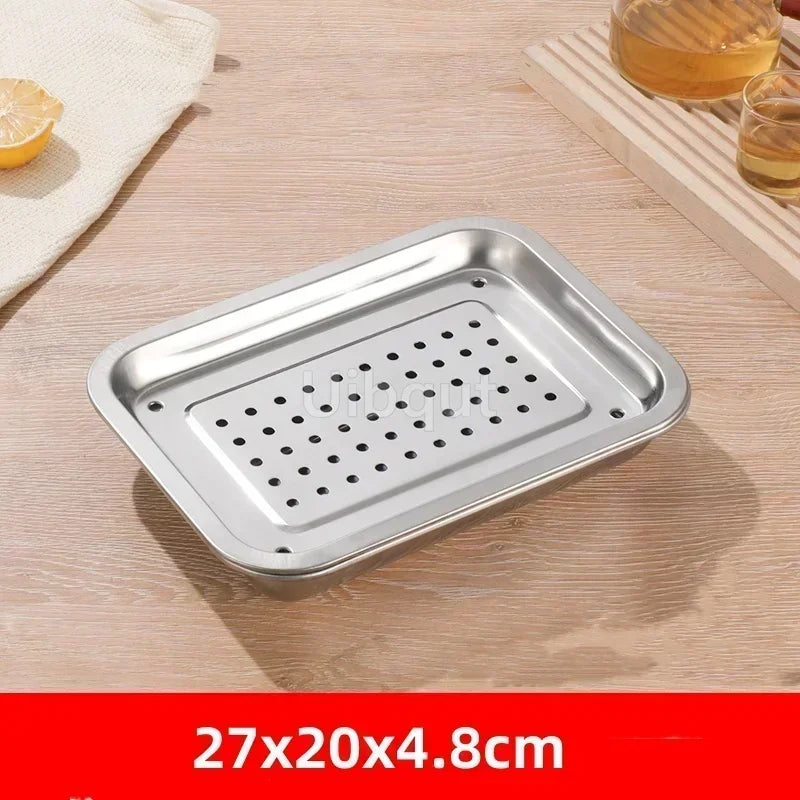 Stainless Steel Tray with Perforated Insert
