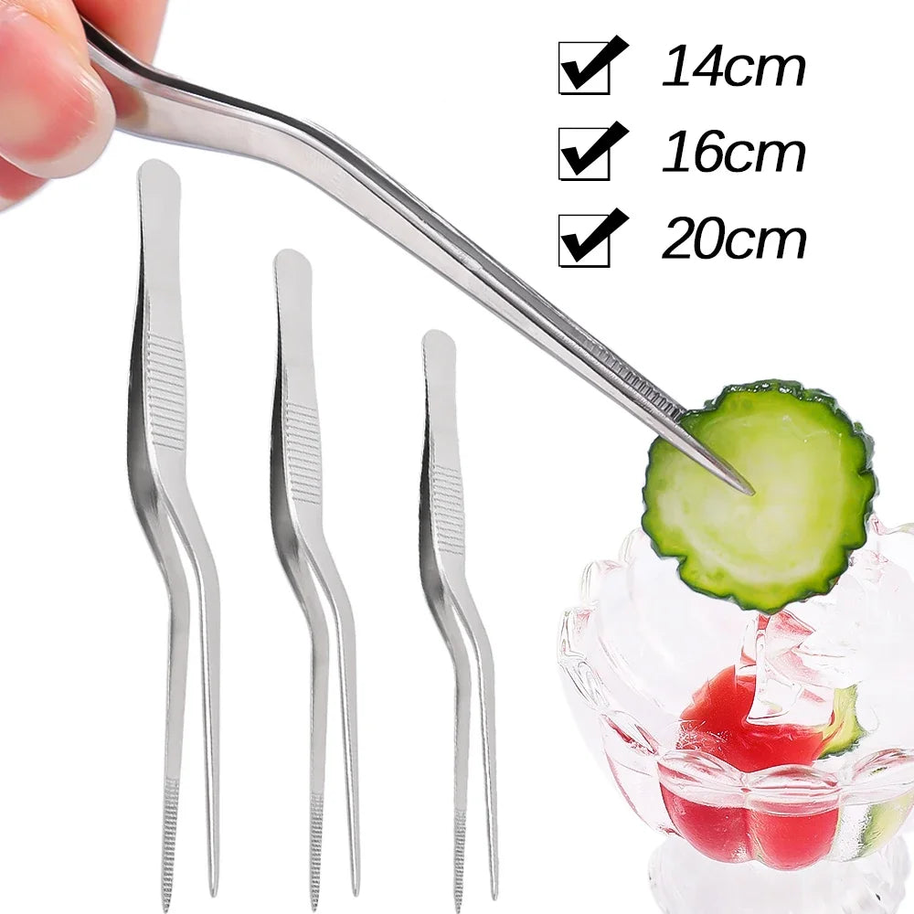 Stainless Steel Offset Tweezers