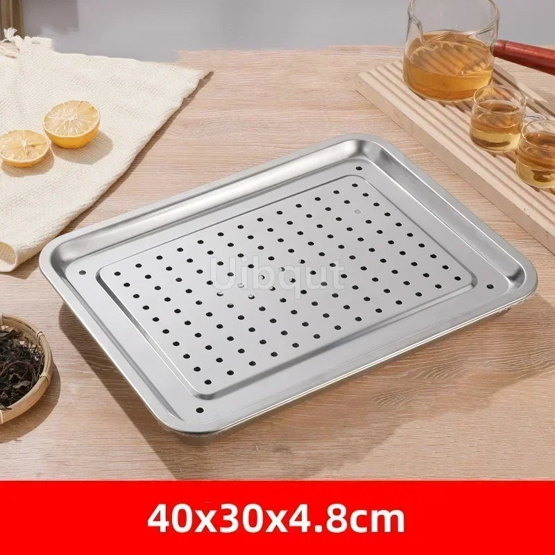 Stainless Steel Tray with Perforated Insert